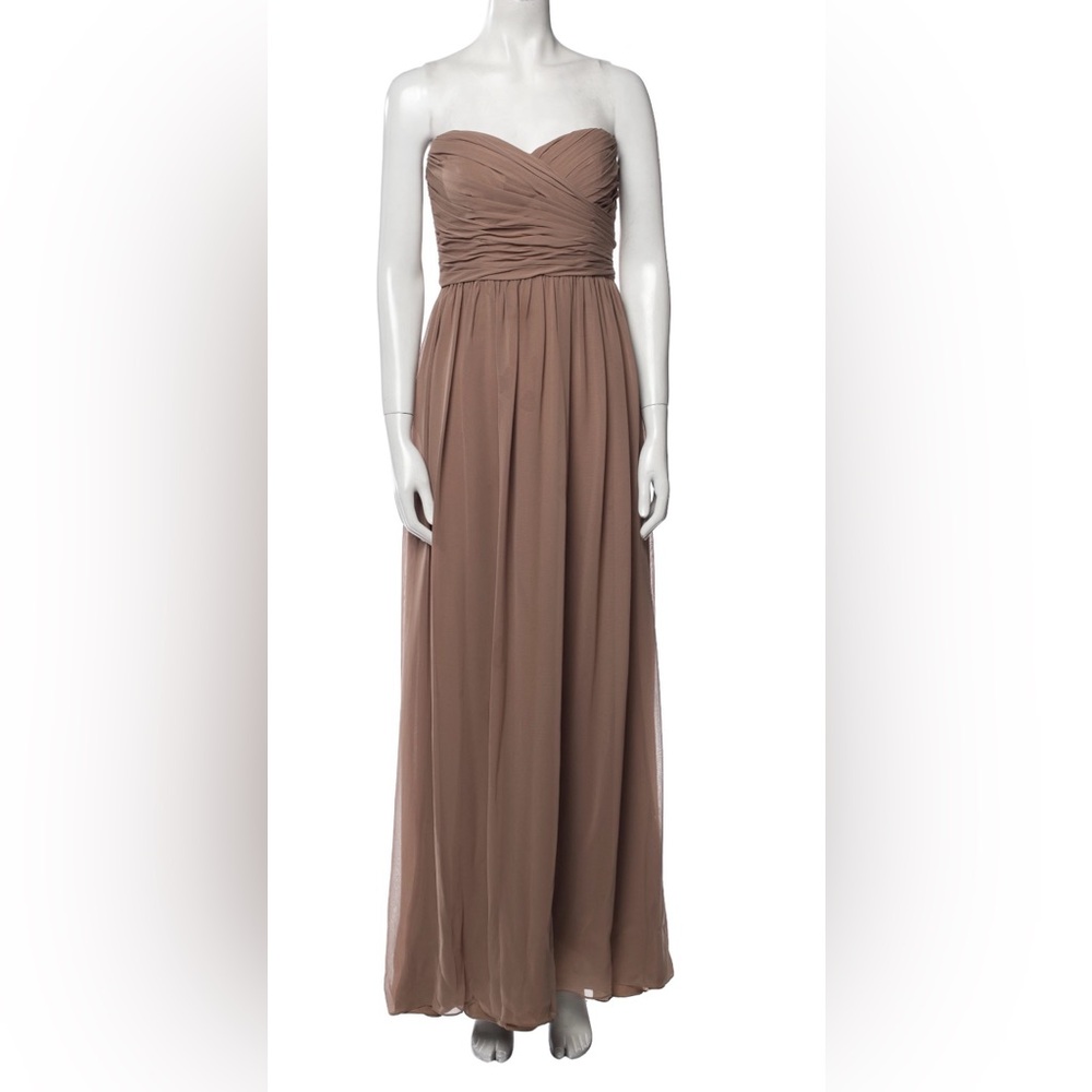 Monique Lhuillier Strapless Brown Dress